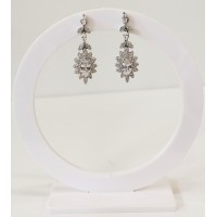 Ασημένια σκουλαρίκια κρεμαστά με ζιργκον (μέρος σετ) (SE109)